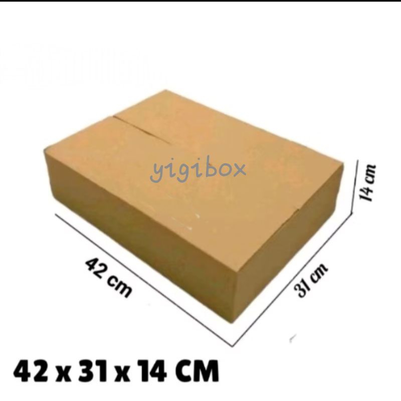 

Kardus Karton Box Ukuran 42x31x14 CM.... ST Single Wall Polos Untuk Packing Souvenir dll