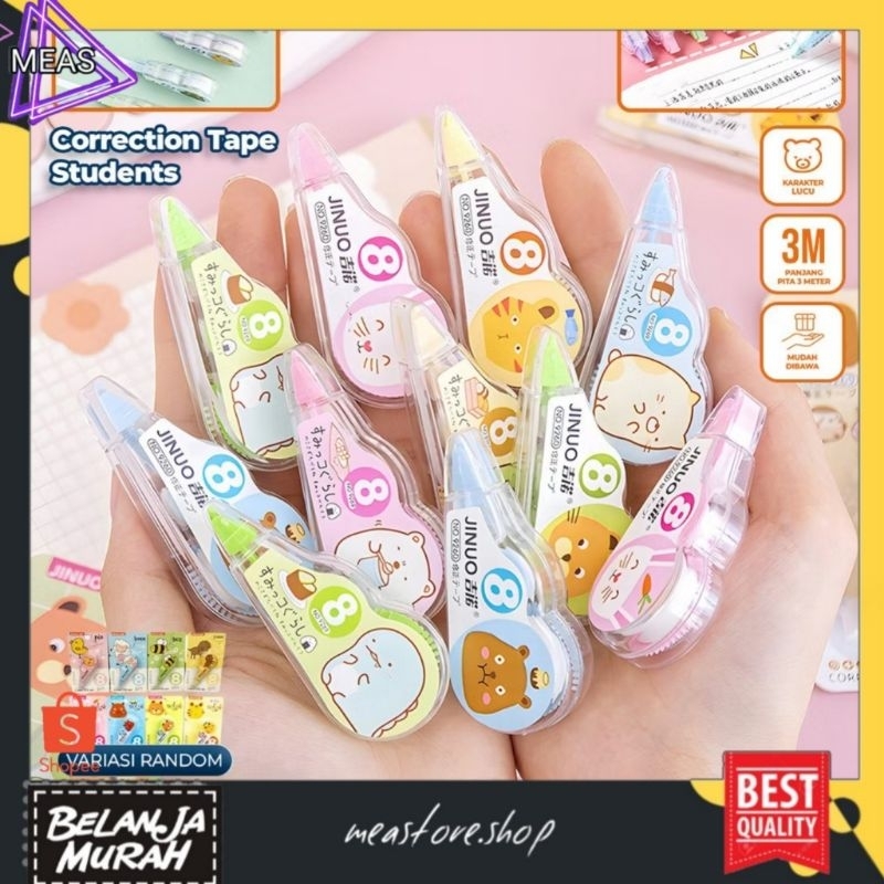 

MEASTORE Correction Tape Students Stationary School Karakter Cute Supplies 8M Multiple Color Tipe-x Karakter Lucu Penghapus PenaTip-ex Kertas Mini