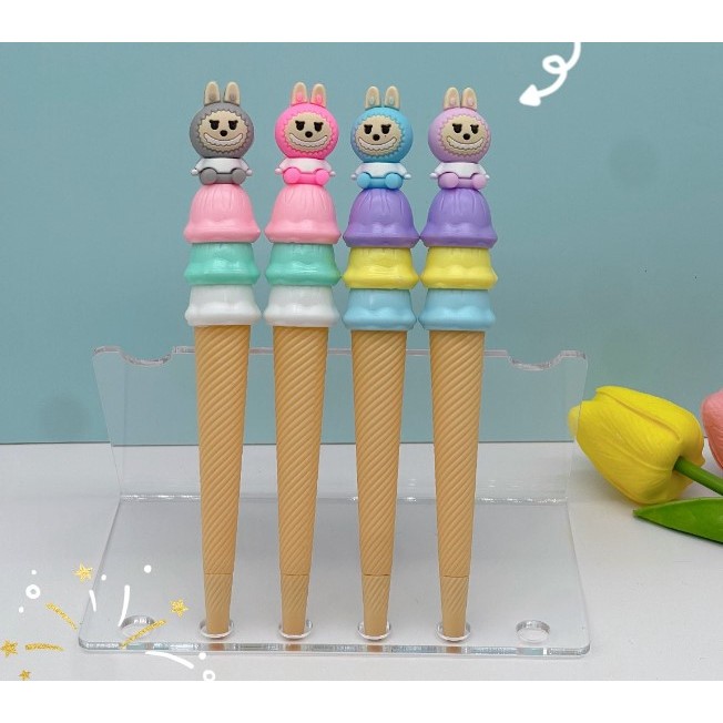 

(6pc) PULPEN GEL SANRIO MELODY KUROMI GEL ICE CREAM / PENA PEN ES KRIM CONE FANCY CAPYBARA / PEN GEL ICE CREAM LABUBU
