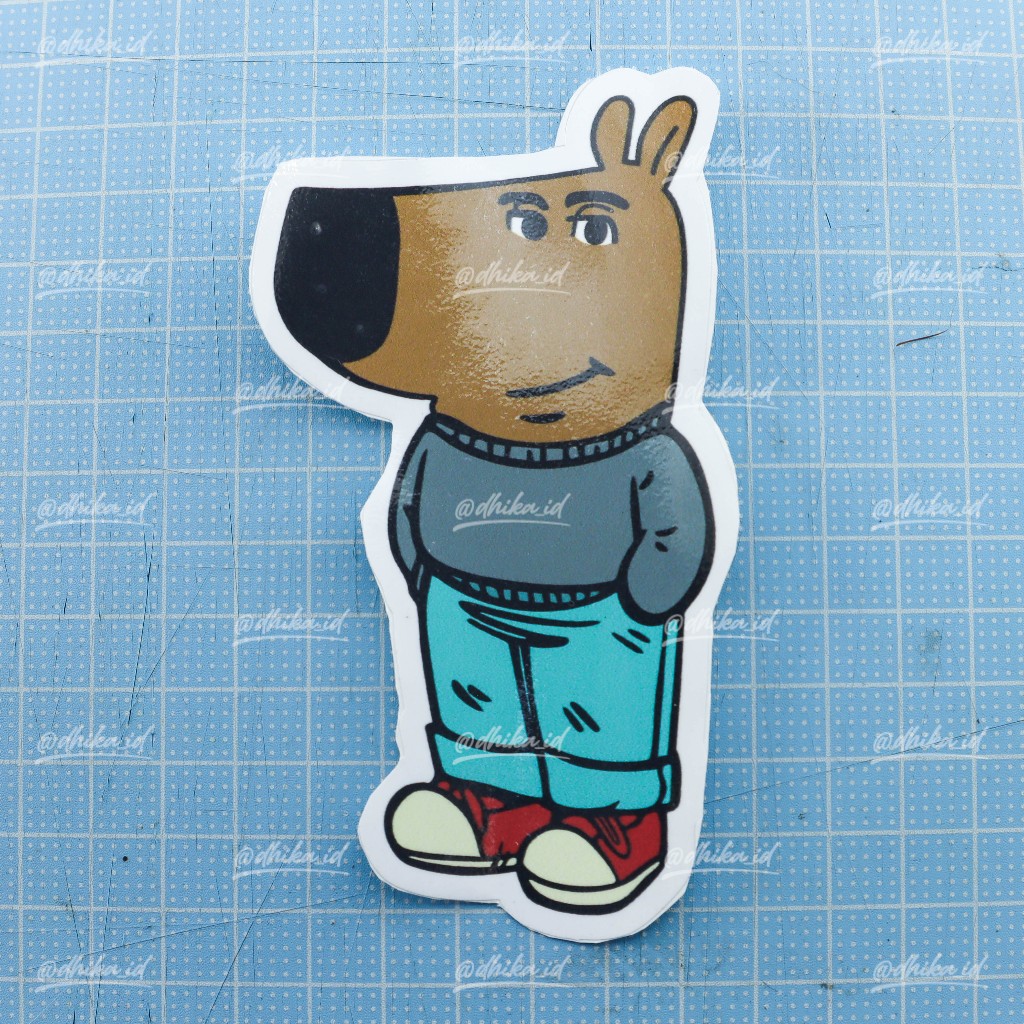 

Sticker Stiker Viral FYP Laptop Anjing Dog Chill Guy Meme Lucu
