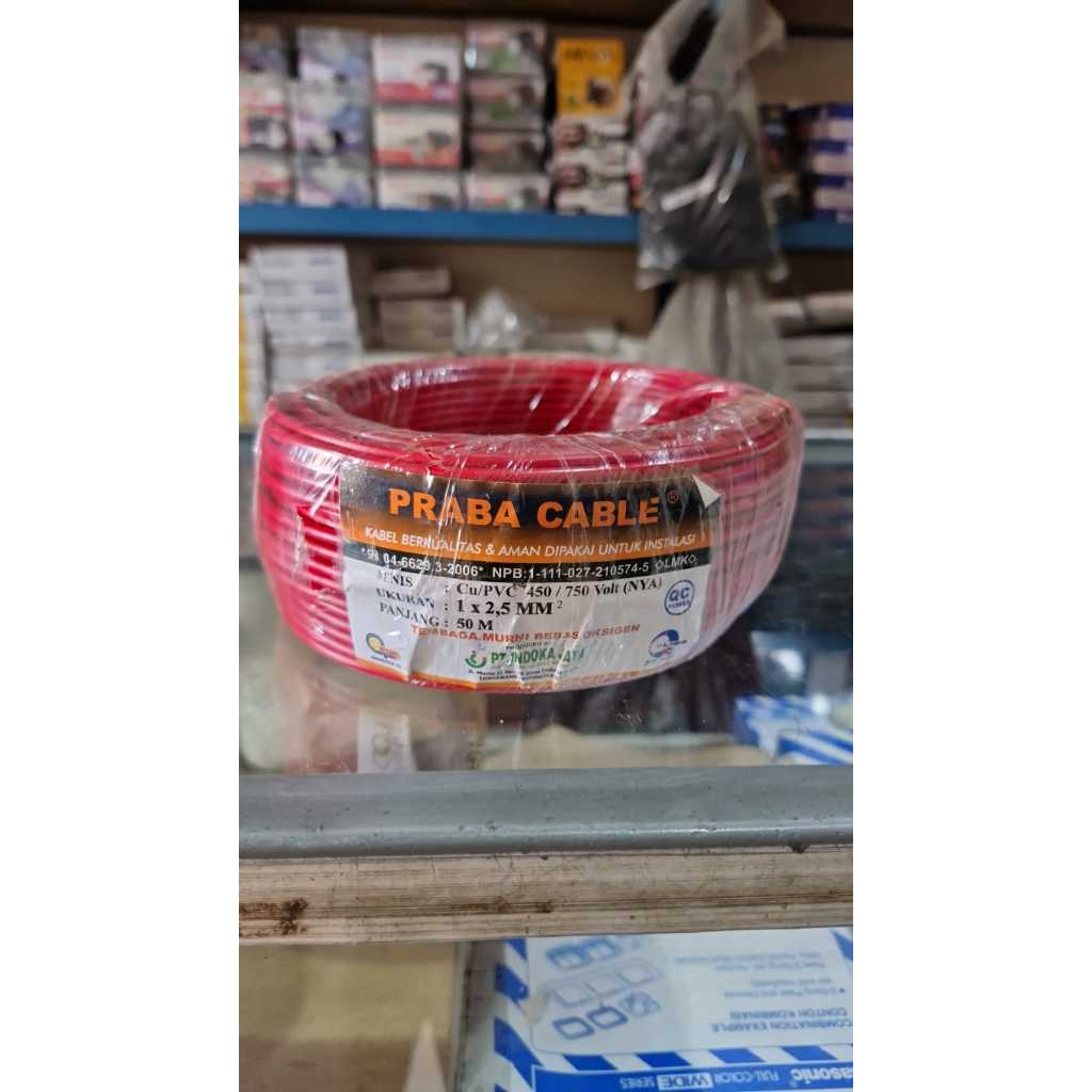 Kabel Praba Listrik NYA 2.5 50M / Kabel Praba 1x2.5mmx50meter