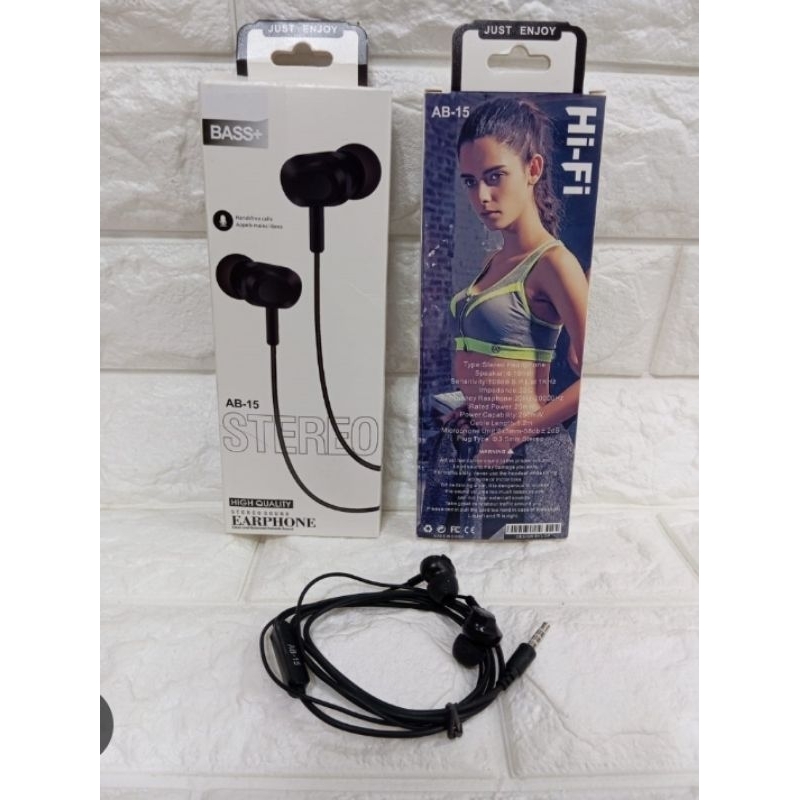 Bass+ Earphone Hi-Fi AB-15 Stereo