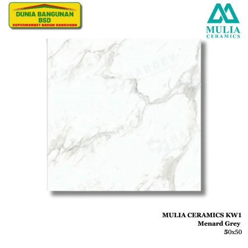 MULIA Menard Grey 50X50 KW1 Keramik GLOSSY Mulia 50x50 Menard Grey