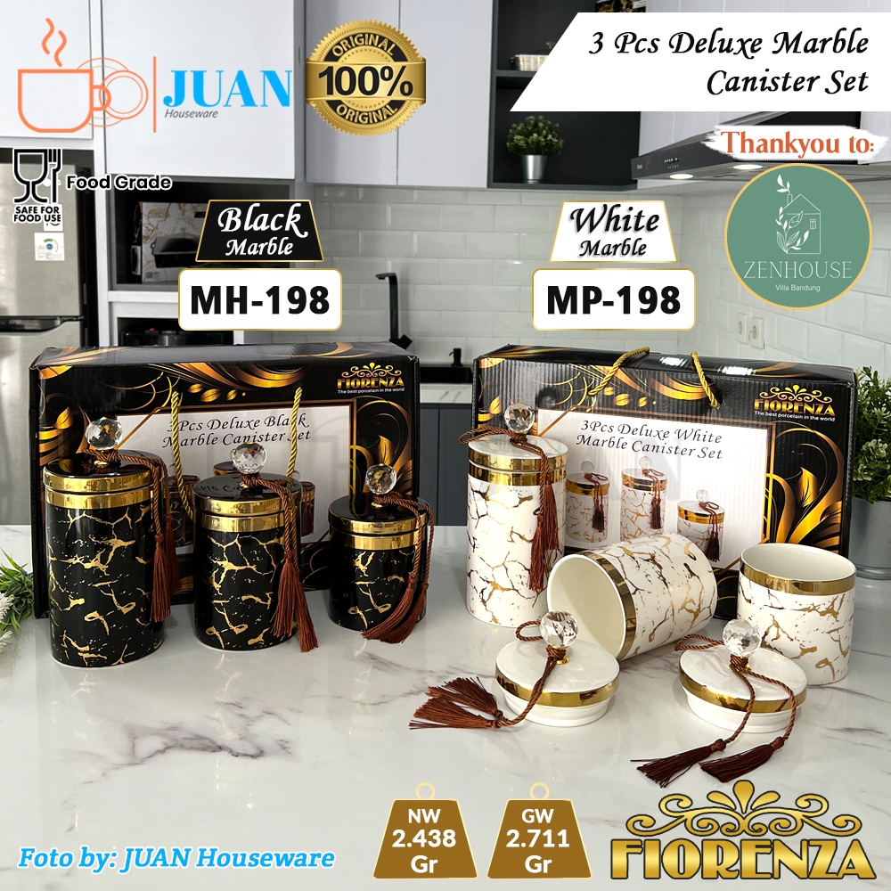 FIORENZA Toples set 3 deluxe marble series keramik set / food jar / canister set type 198