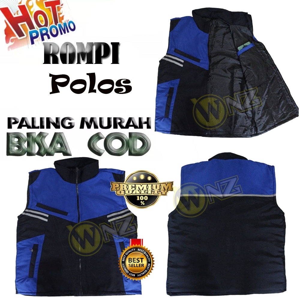 PROMO  Rompi Polos Biru SIRIP / Rompi Polos Merah / Rompi Custom / Rompi TERMURAH TERLARIS
