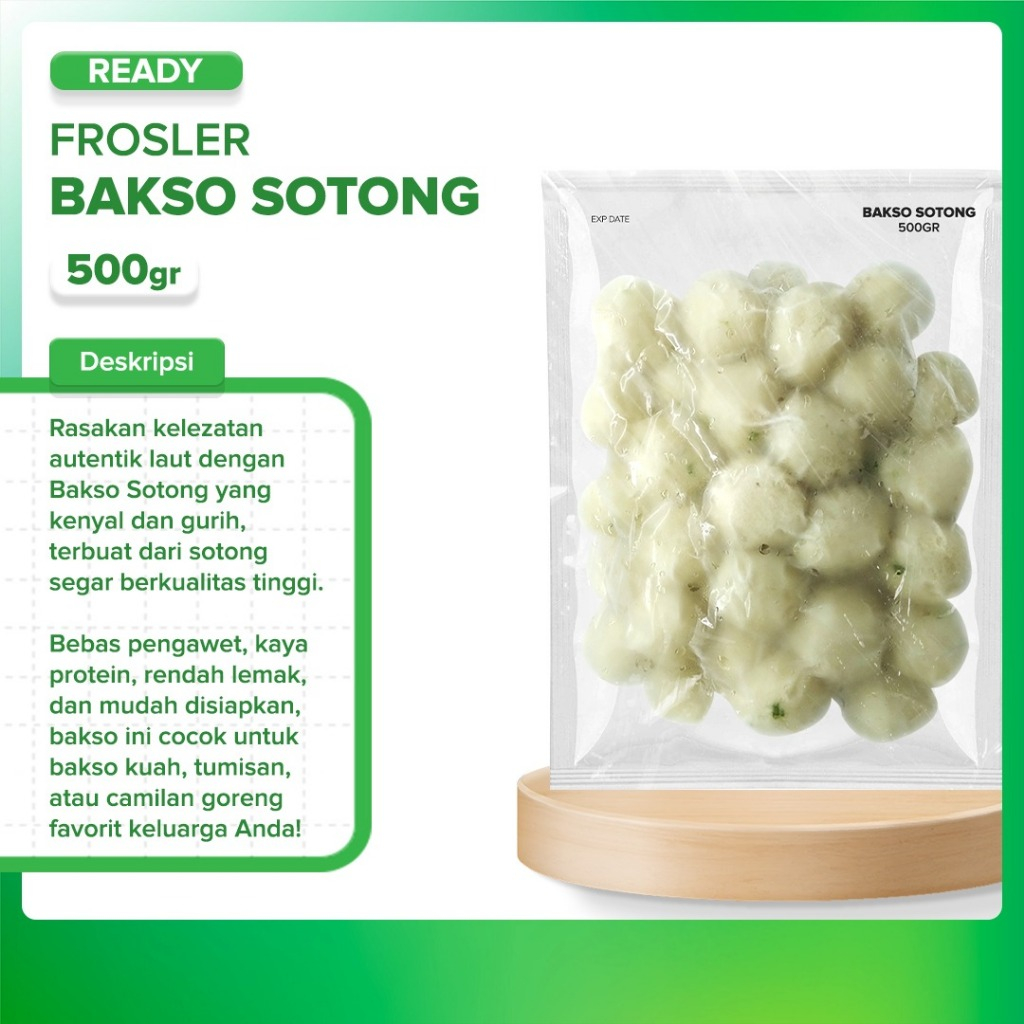 

Frosler Bakso Sotong Premium 250gr&500gr-sotong berkualitas 100%-Bebas Pengawet & Msg-Higienis