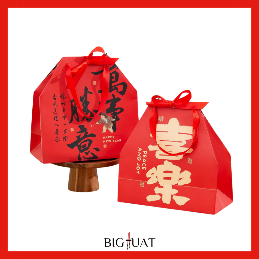 

[bighuat] Paper Bag Segi Enam Tas Hampers Imlek Ping An Xi Le Kantong Sincia Aesthetic Box Tenteng