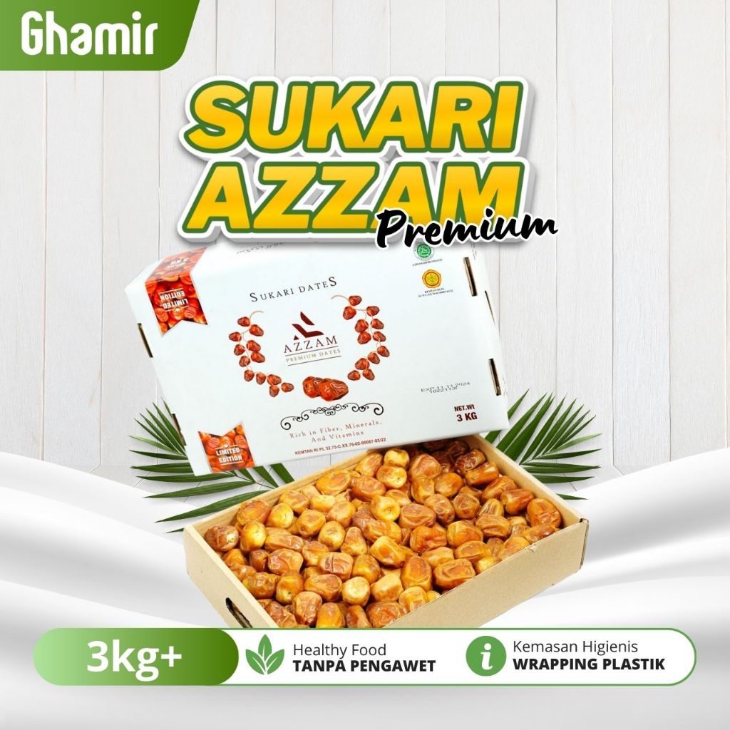 

Kurma Sukari Azzam Premium 3kg Sukari Premium Jumbo Wrapping Plastik