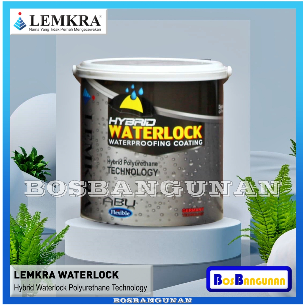 Lemkra Pelapis Anti Bocor WaterLock Hybrid Waterproofing Coating 1KG / LEMKRA Hybrid Waterproofing C