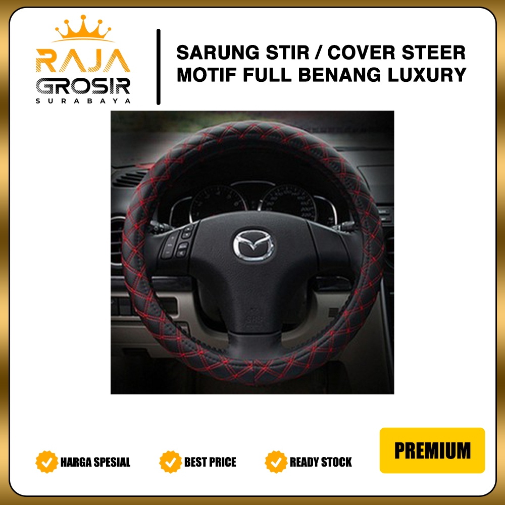 Sarung Stir / Cover Steer / Sarung Steer Model Luxury Motif Full Benang Diamond Raja Grosir Surabaya