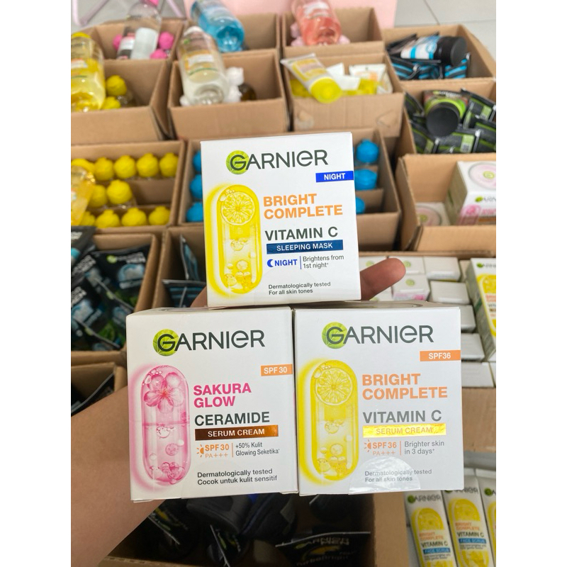Garnier| Garnier Vit C Serum Cream| Garnier Vit C Sleeping Mask| Garnier Sakura Glow
