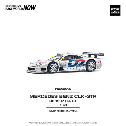 Pop Race PR64-95 Mercedes-Benz CLK-GTR D2 1997 FIA GT Race Livery Silver