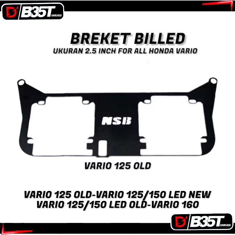 Breket Bracket Dudukan Lampu Biled Projie HID 2,5 Inch Vario 125 OLD KZR/Vario 125/150 Led New/Vario