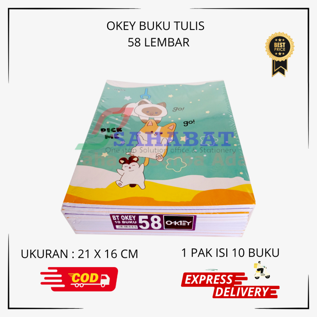 

OKEY Buku Tulis 58 Lembar BUKU TULIS SEKOLAH - 10 Buku Sekolah - Stationery