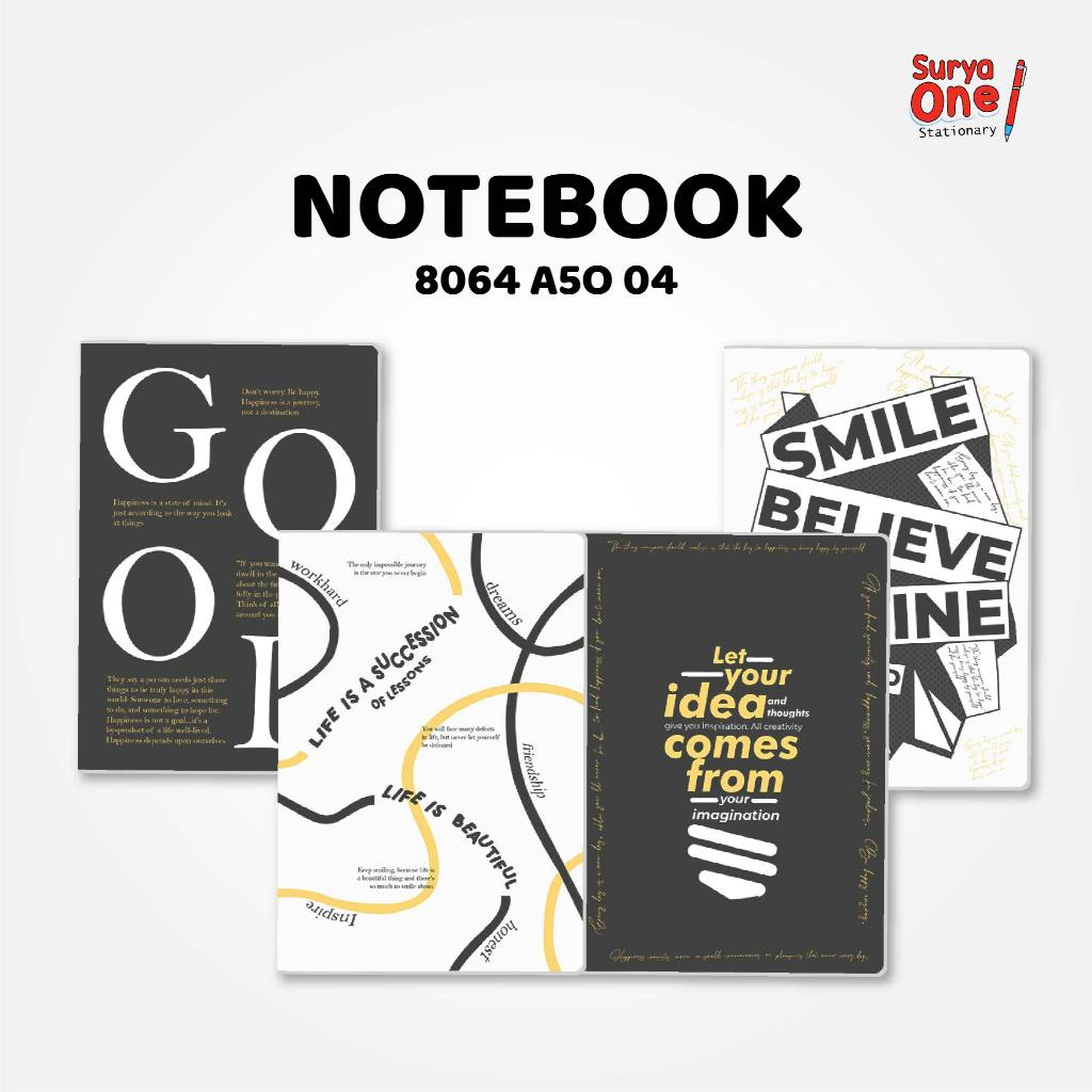 

VEMILO Note Book B5 96 Lembar 8096 B5O 04 / Buku Tulis / Buku Catatan Black and White Greebel
