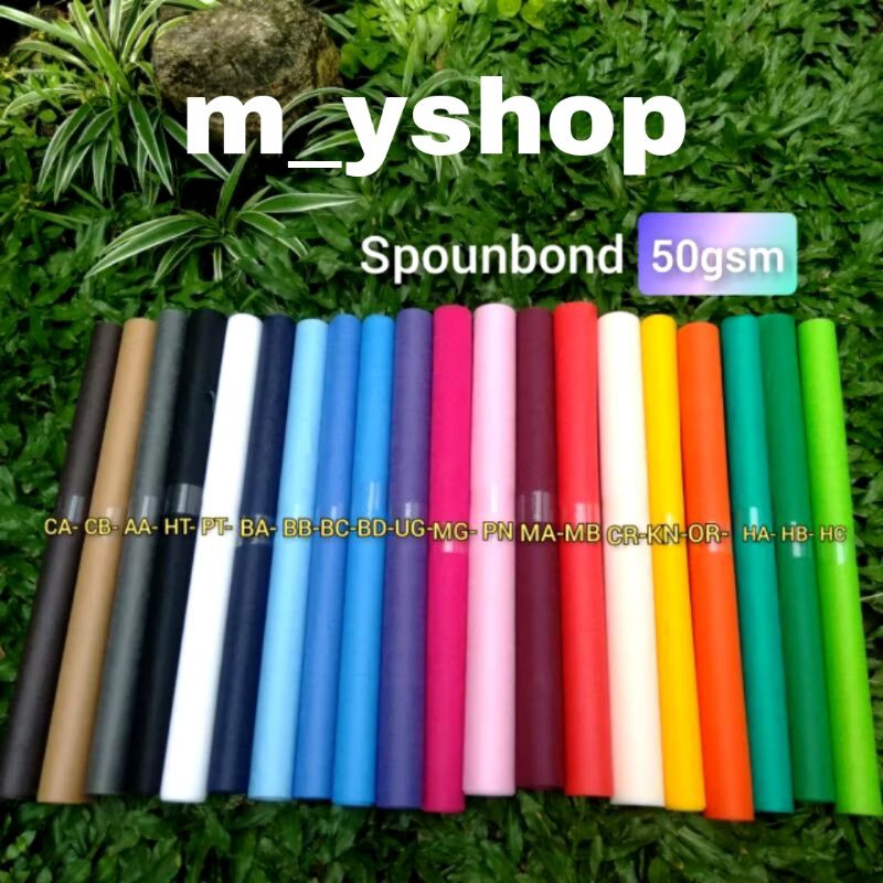 

50GSM (80cmX1m / 40cmX1m) Bahan Kain Spunbond Furing Pur Sponbond Kain Buket Bunga Snack Meteran sponbon warna puring 50gsm