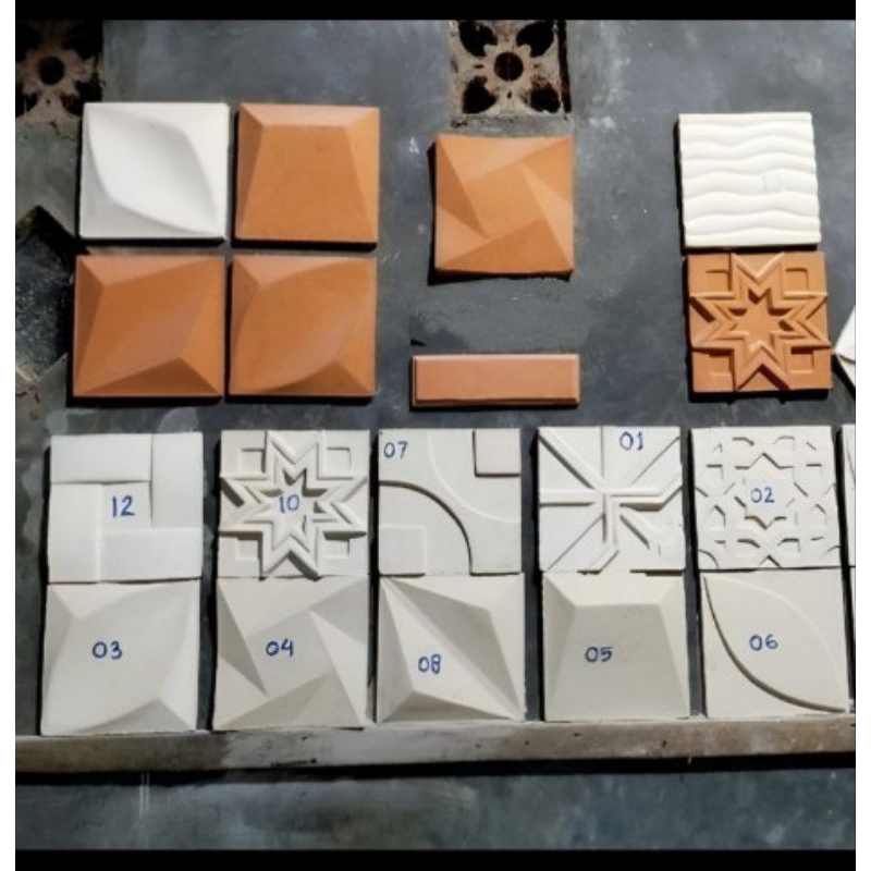 Wallpanel 3d beton, bata tempel mozaik, bata tempel