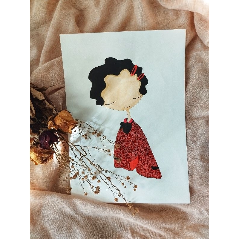 

CHINESE GIRL WATERCOLOR PAINTING