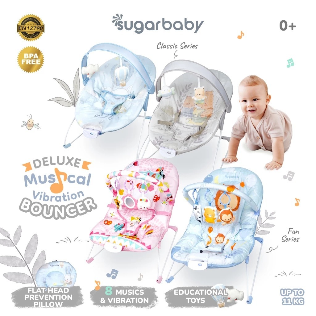 Sugar Baby New Deluxe Musical Vibration Bouncer/Ayunan Bayi/Bouncer Bayi - SUGAR BABY Bouncer bayi