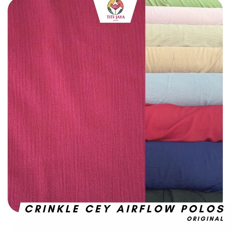Penawaran khusus TERMURAH  Kain CEY AIRFLOW CRINKLE POLOS RAYON KEKINIAN  Kringkel  Krinkle  Cringke