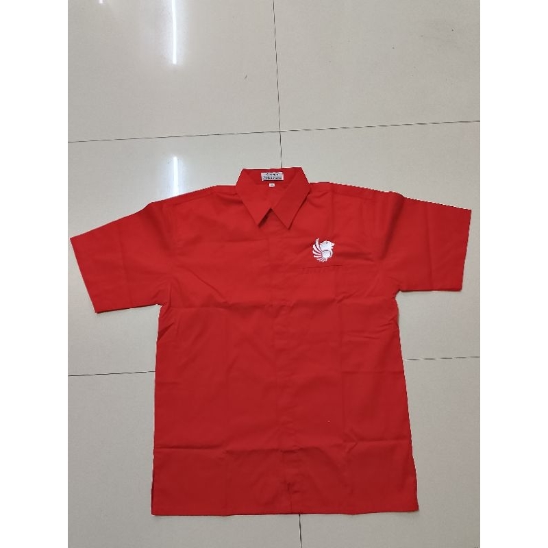 Kemeja LION AIR Seragam Lion Merah Pendek