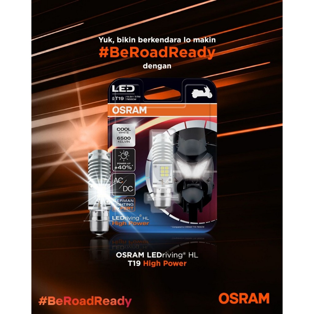 OSRAM LAMPU UTAMA MOTOR LED T19 H6 M5 K1 NEW GEN PUTIH - 7955CW NEW GEN 4 13.5V 7W