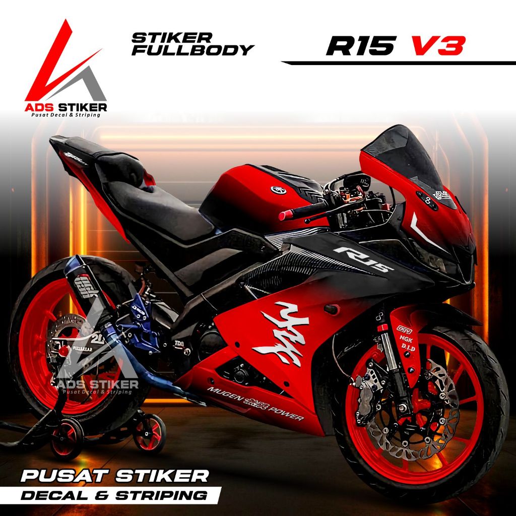 ANTI LUNTUR Decal R15 V3 - Stiker Skotlet R15 - Striping Variasi R15 Design Simple Elegan