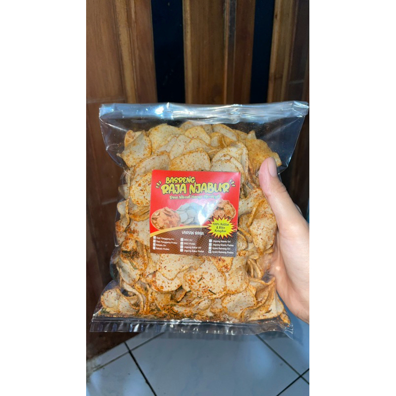 

Jajanan basreng gepeng rasa ayam bawang ori dan pedas daun jeruk 235 gram