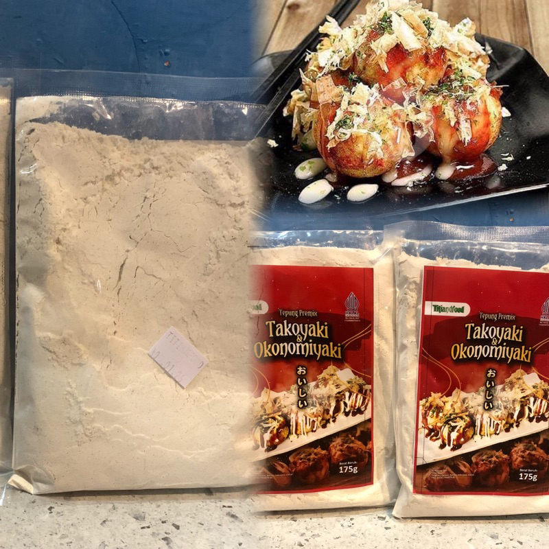 

fluor tepung premix takoyaki 175gr tepung takoyaki titianfood bahan adonan takoyaki instan halal premium murah.