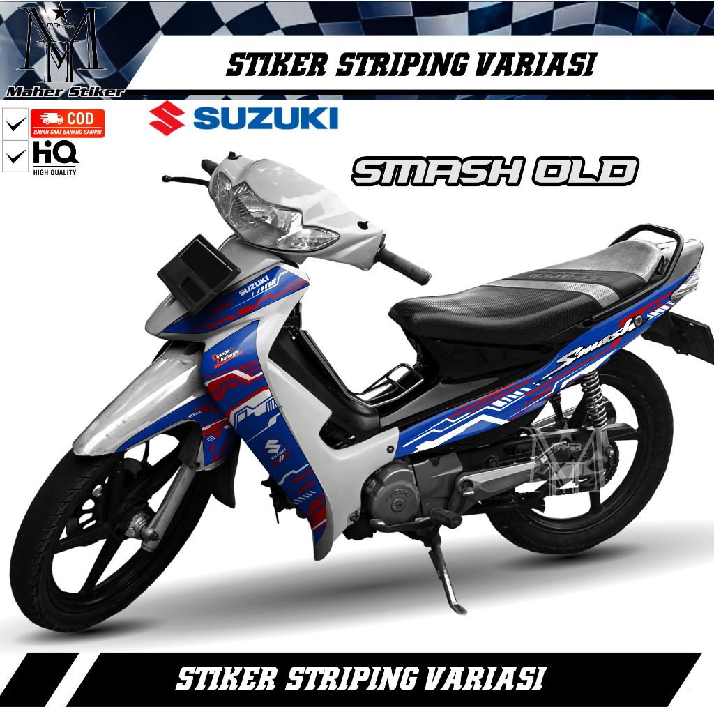 Stiker Striping Smash 110 Variasi Hitech