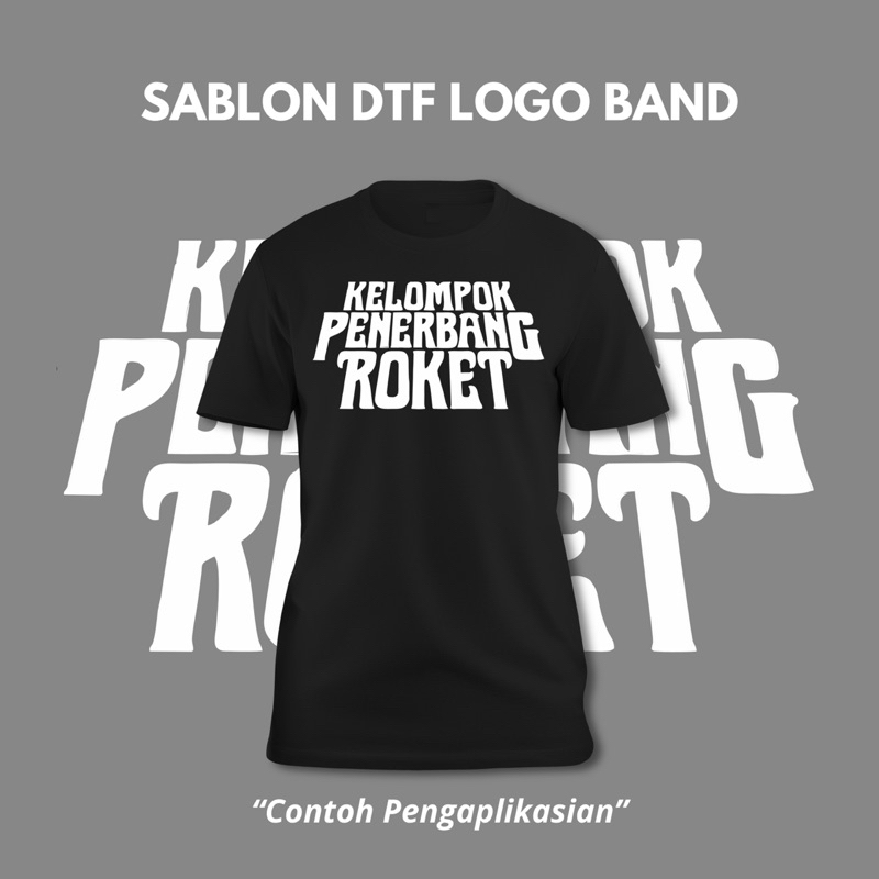 Sablon Dtf Logo Band indie Kelompok penerbang roket Sablon Setrika