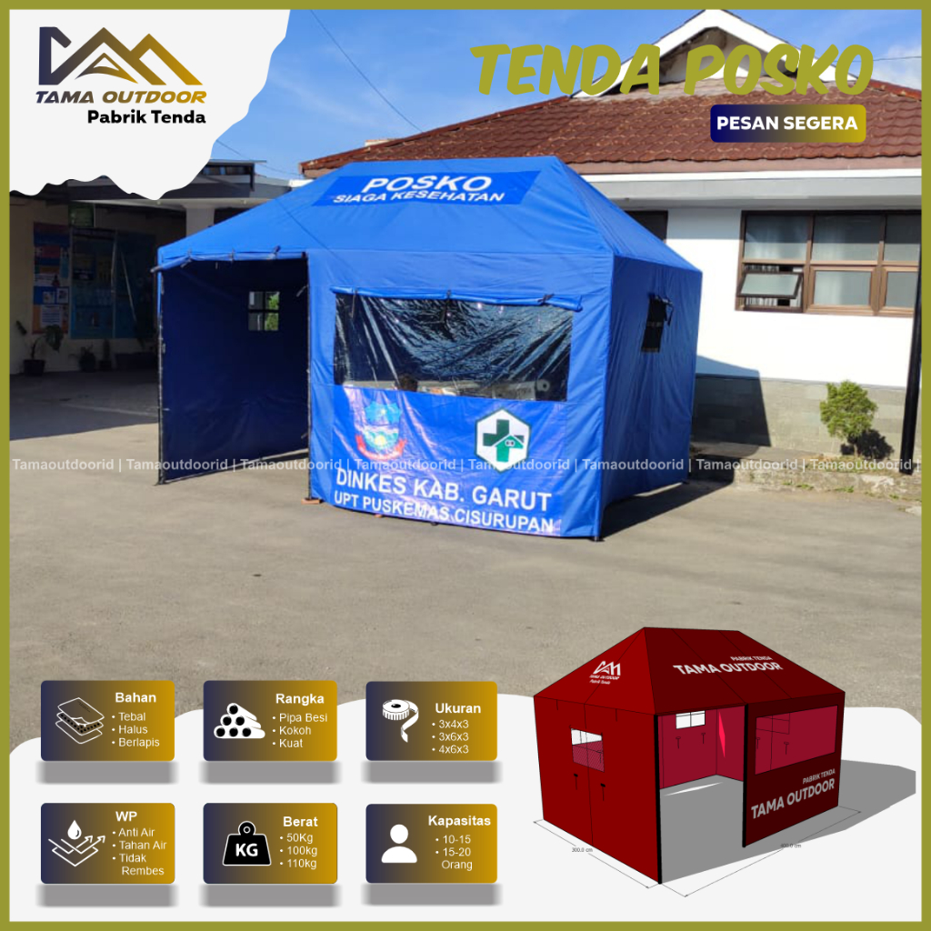 Tenda Posko Siaga Kesehatan Lebaran Uk.3x4 - Posko Serbaguna Standbooth
