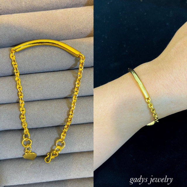 gelang nuri polos viral Lapis Emas 24krt Crum Emas Muda 14gram gelang Cewek Replika Premium Gold