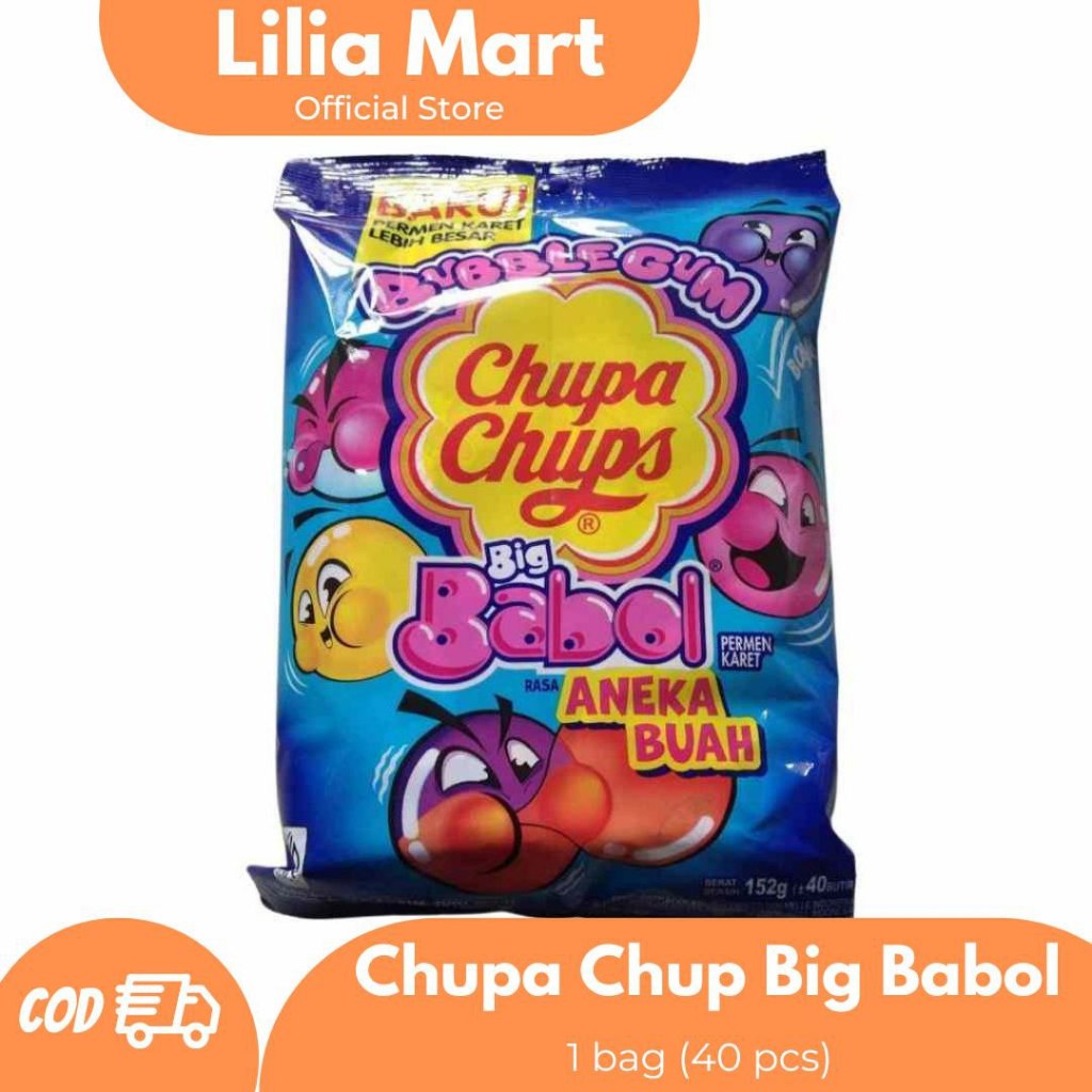 

PERMEN KARET BUBBLE GUM CHUPA CHUPS BIG BABOL 1 kantong isi 40 pcs big babol chupa chups