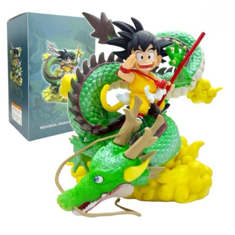 action figure dragon ball goku kecil naik naga