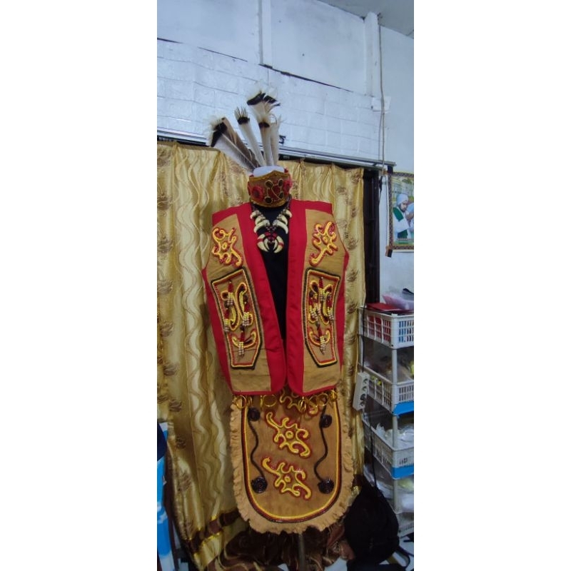 1 set baju adat dayak kalbar pria dewasa