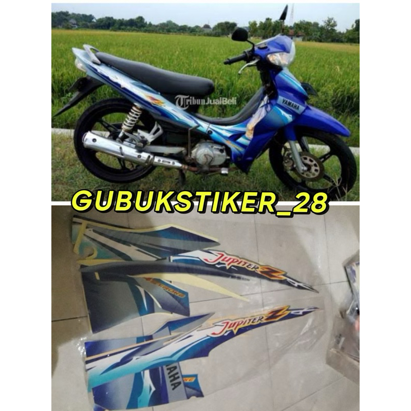 STRIPING STIKER LIS BODY MOTOR YAMAHA JUPITER Z TAHUN 2004 BIRU
