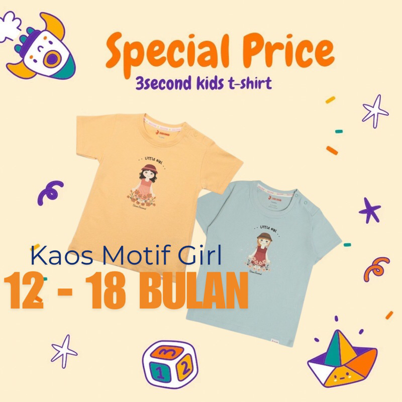 BAJU ANAK PEREMPUAN SALE MEREK 3SECOND ORI 100% UMUR 12 - 18 BULAN