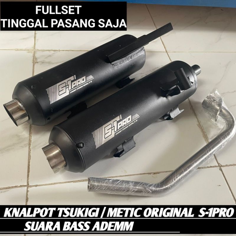 Knalpot Tsukigi Standar Racing S-1Pro Ngebas adem Vario 125/150 Beat Karbu/fi Mio Sporty Mio m3