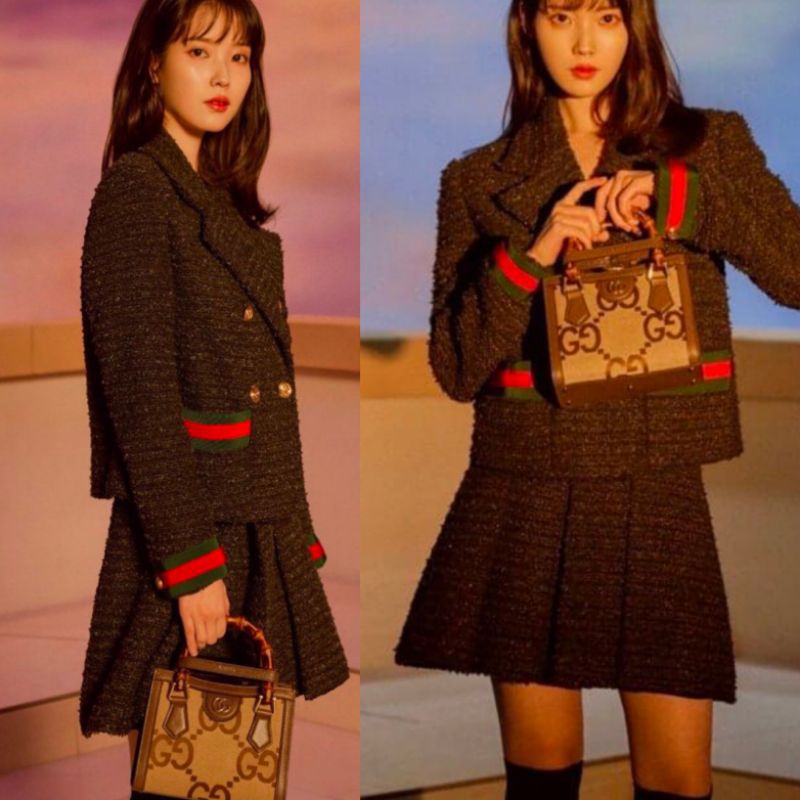 black tweed set taglabel top+skirt