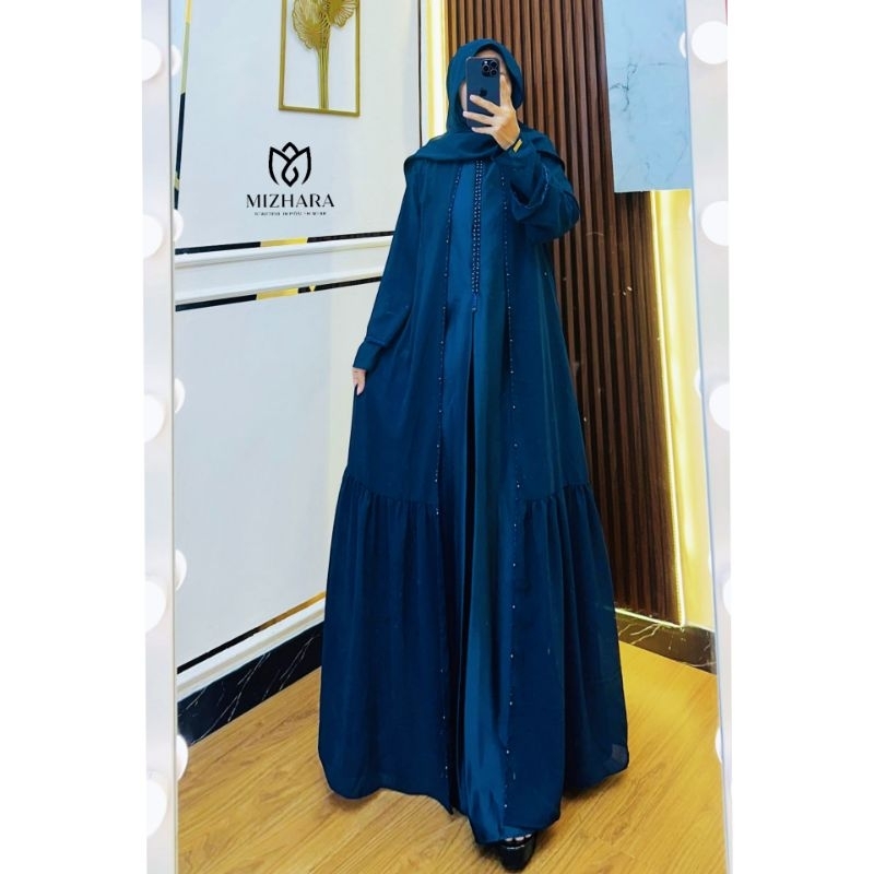 MIZHARA Abaya Aressha Gamis syari abaya set hijab pashmina abaya outer jahit