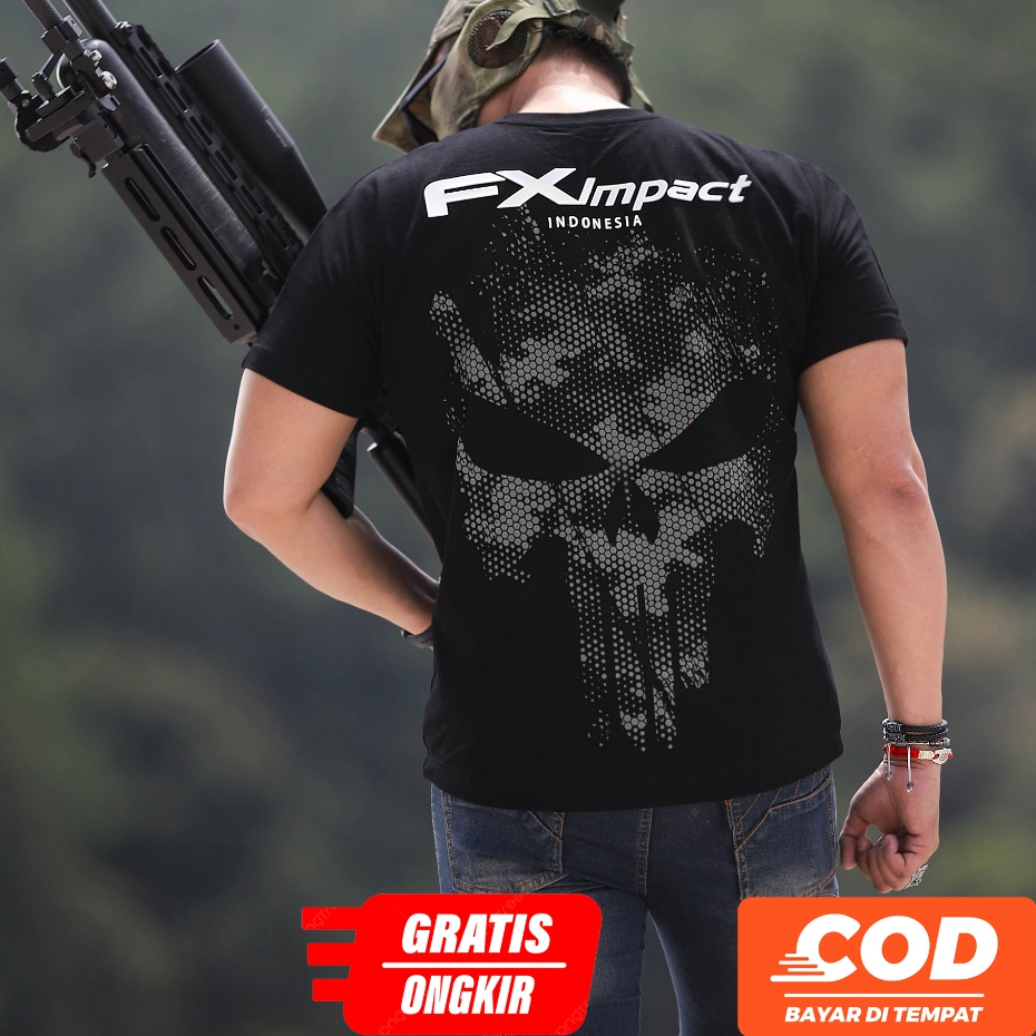 KAOSBOS.ID - Kaos Distro Tactical Hitam Fx Impact Lengan Pendek