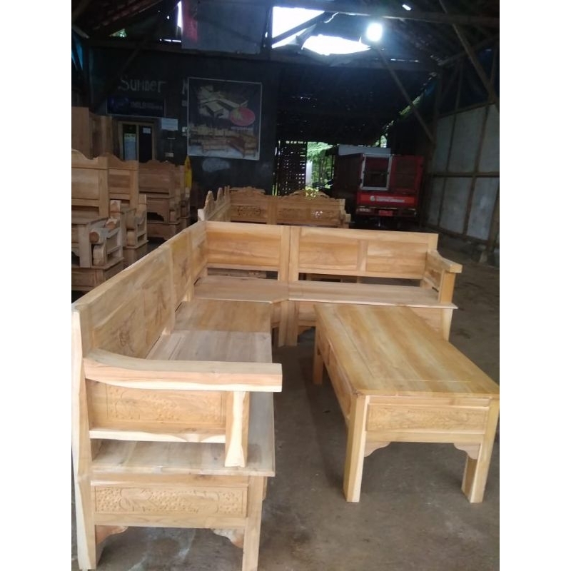 kursi sudut ukir kursi sudut minimalis modern kursi sudut murah kayu jati