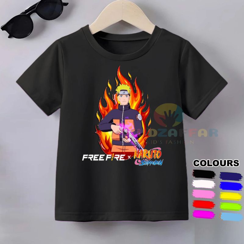 KAOS ANAK NARUTO X FREE FIRE BAJU KAOS ANAK FREE FIRE