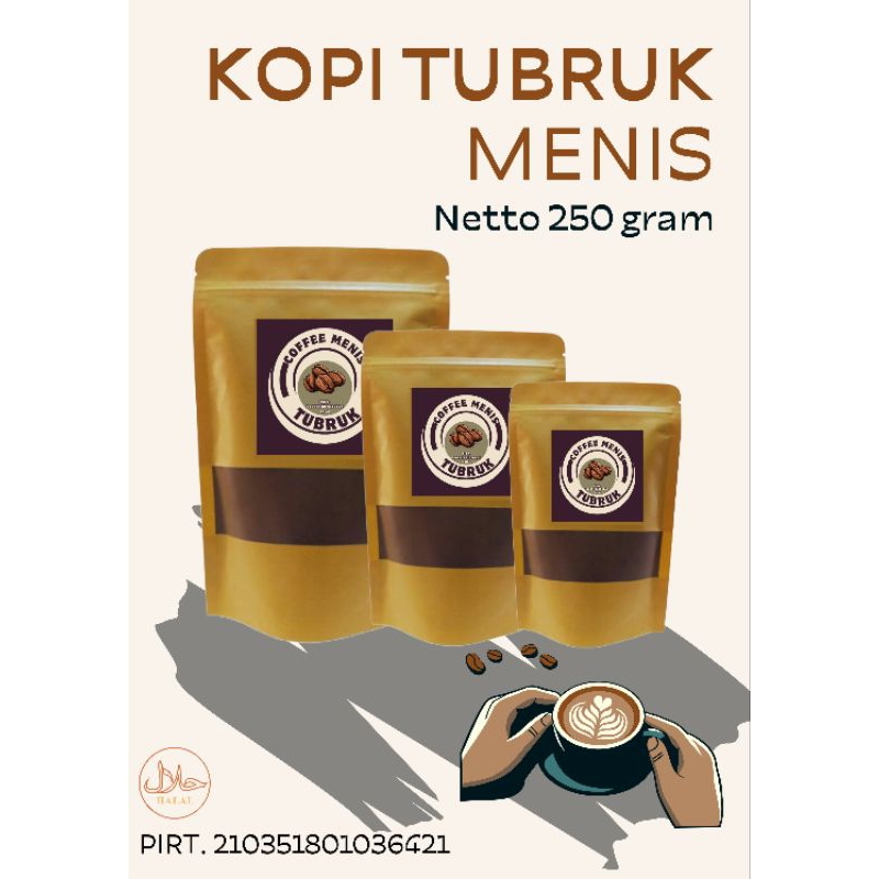 

kopi BUBUK TUBRUK mantap rasa nikmat kemasan 250 gram