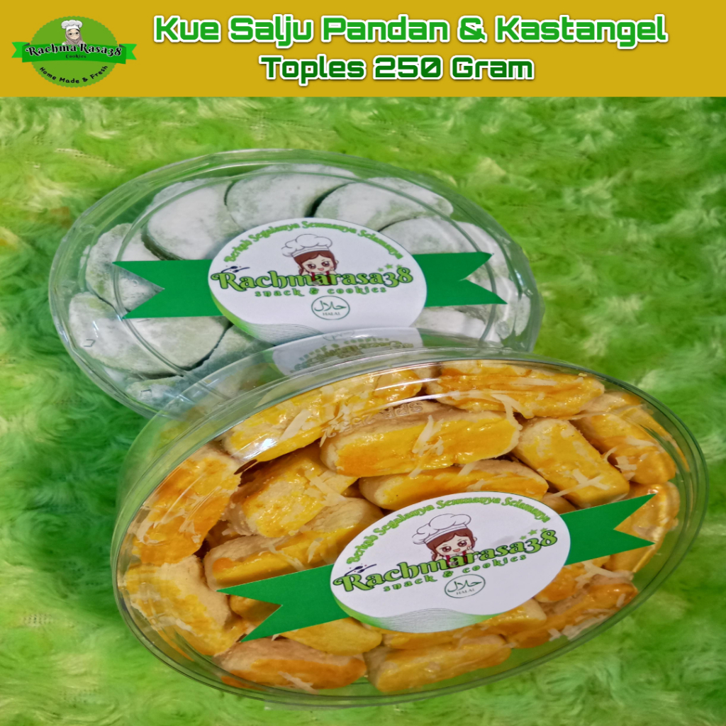 

Rachmarasa38 | Paket Kue Kering 2 Toples | Kastangel dan Putri Salju Pandan Kemasan Toples 250 Gram