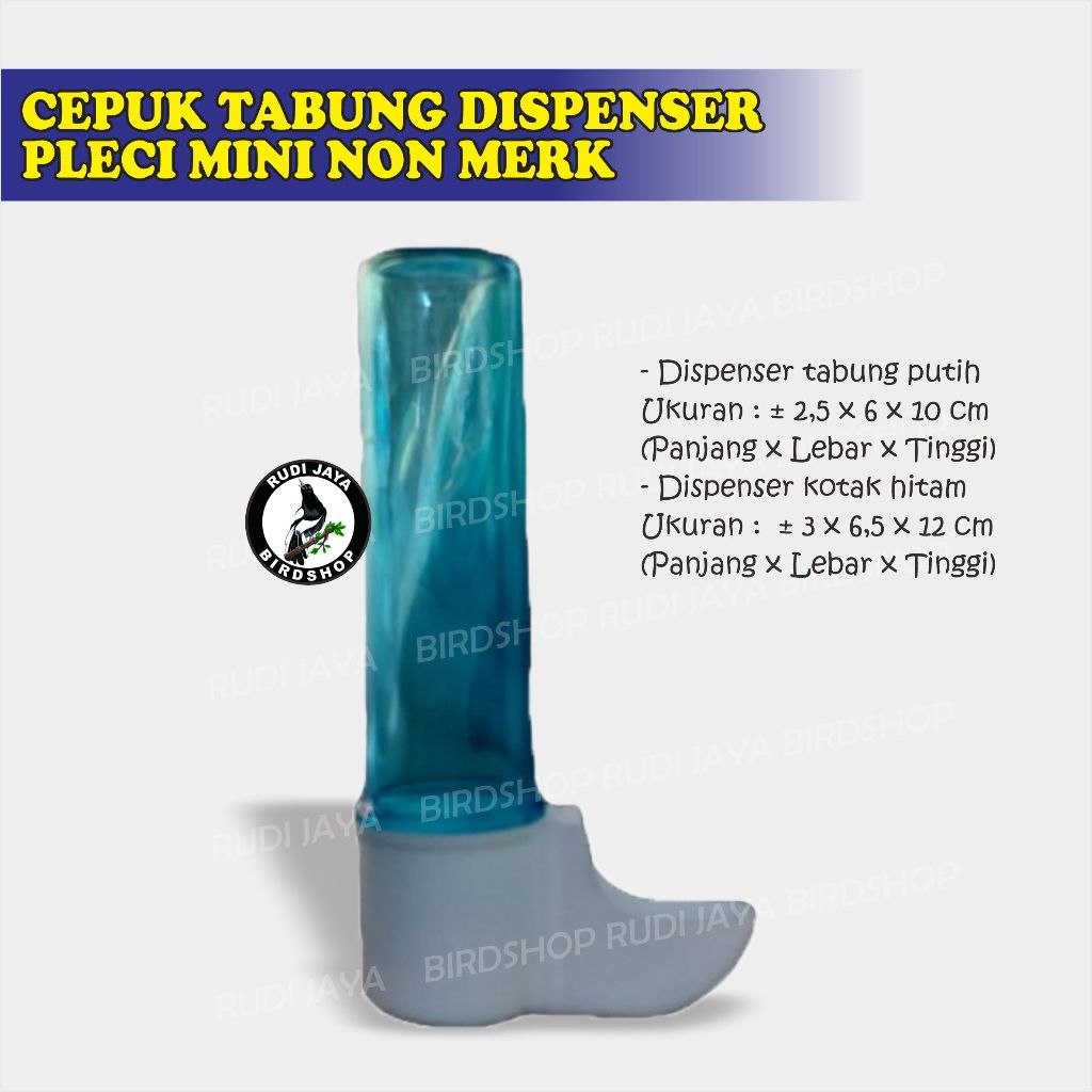 CEPUK TABUNG DISPENSER PLECI MINI NON MERK TEMPAT WADAH PAKAN MAKANAN MINUM BURUNG KOLIBRI KONIN