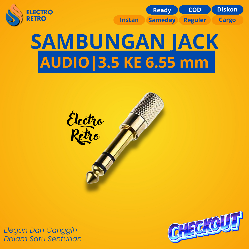SAMBUNGAN JACK AUDIO BESAR 3.5 KE 6.5mm AUDIO JACK 3.5 TO 6.5mm JACK SAMBUNGAN AUDIO