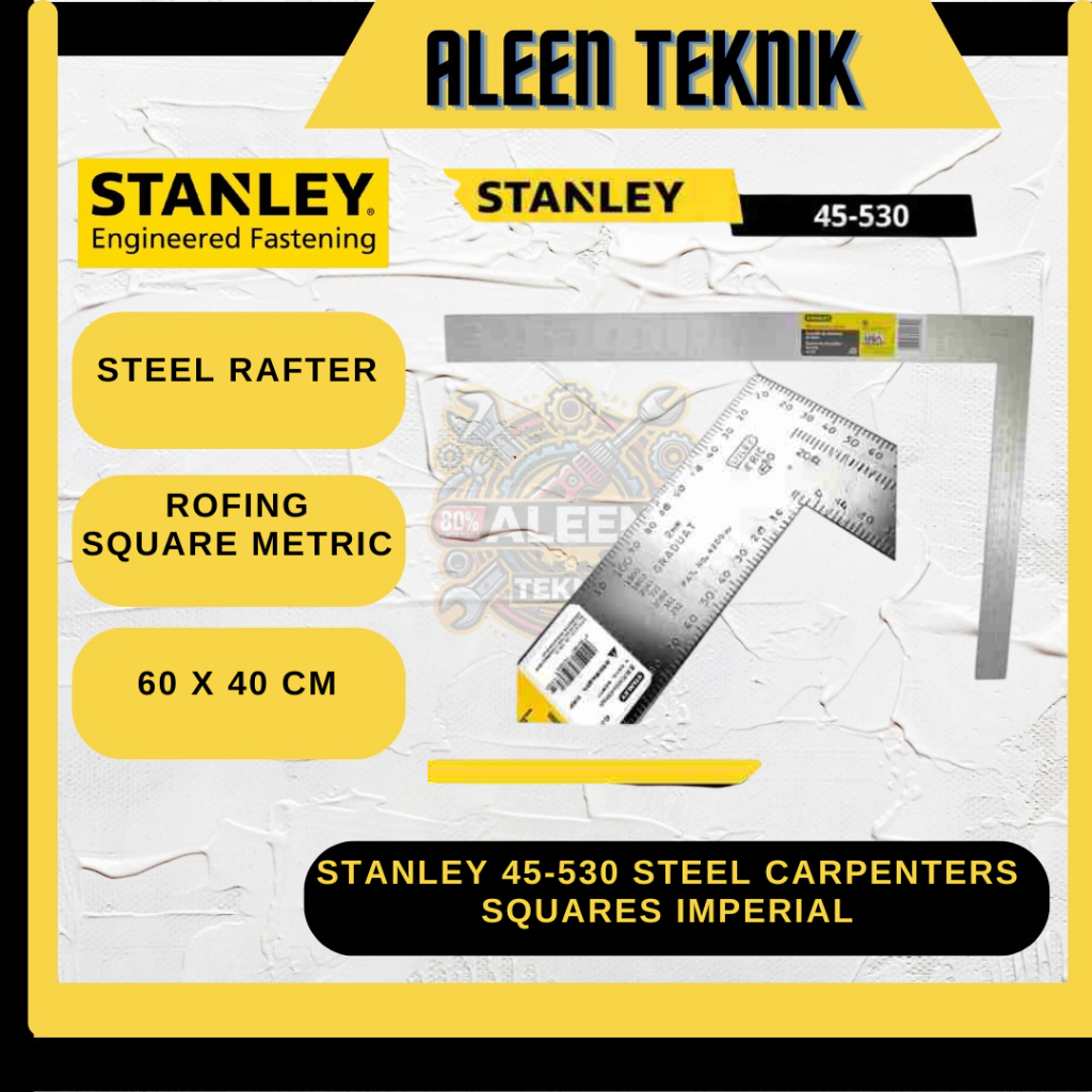 

Penggaris siku Besi Steel Carpenters Squares Imperial STANLEY 45-530 Stell Carpenters Squares 45-530