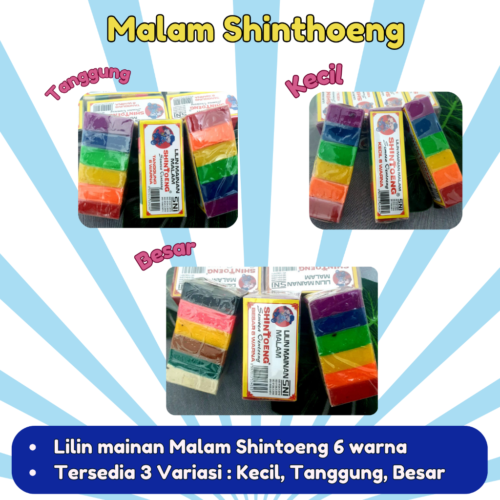 Lilin mainan Malam Shintoeng 6 warna